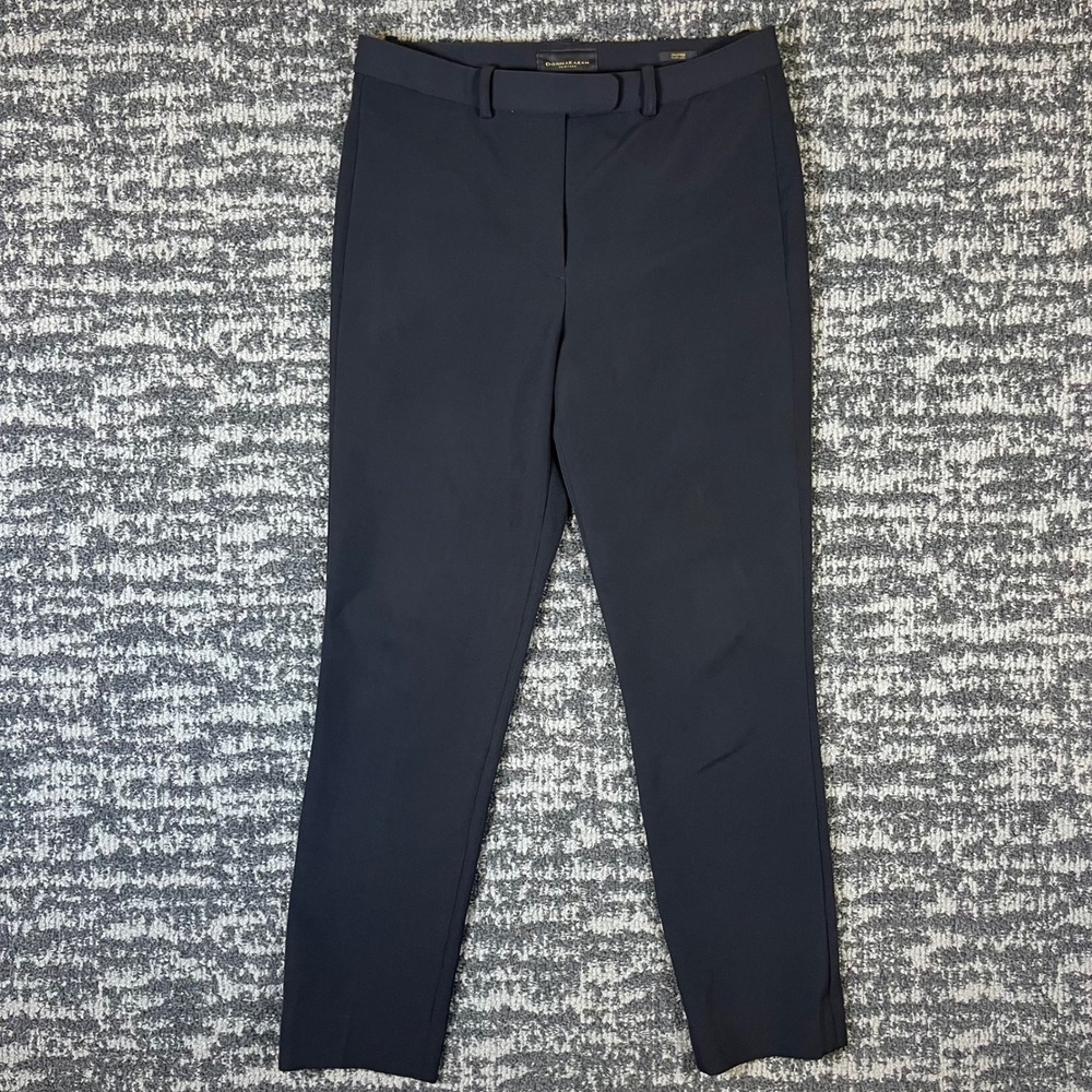 Donna Karan Trousers Women 4 Black Tailored Slim Leg Stretch Workwear Pants